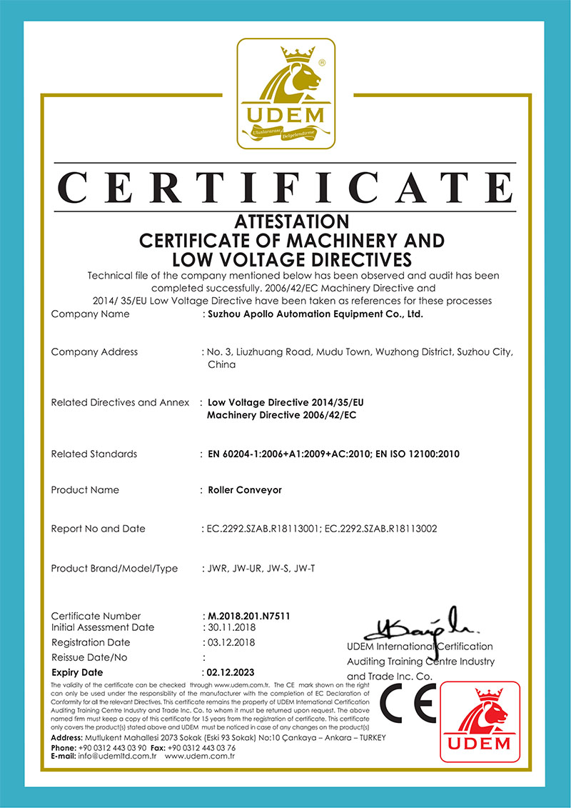 Certyfikat CE-Przenośnik Rolkowy_1