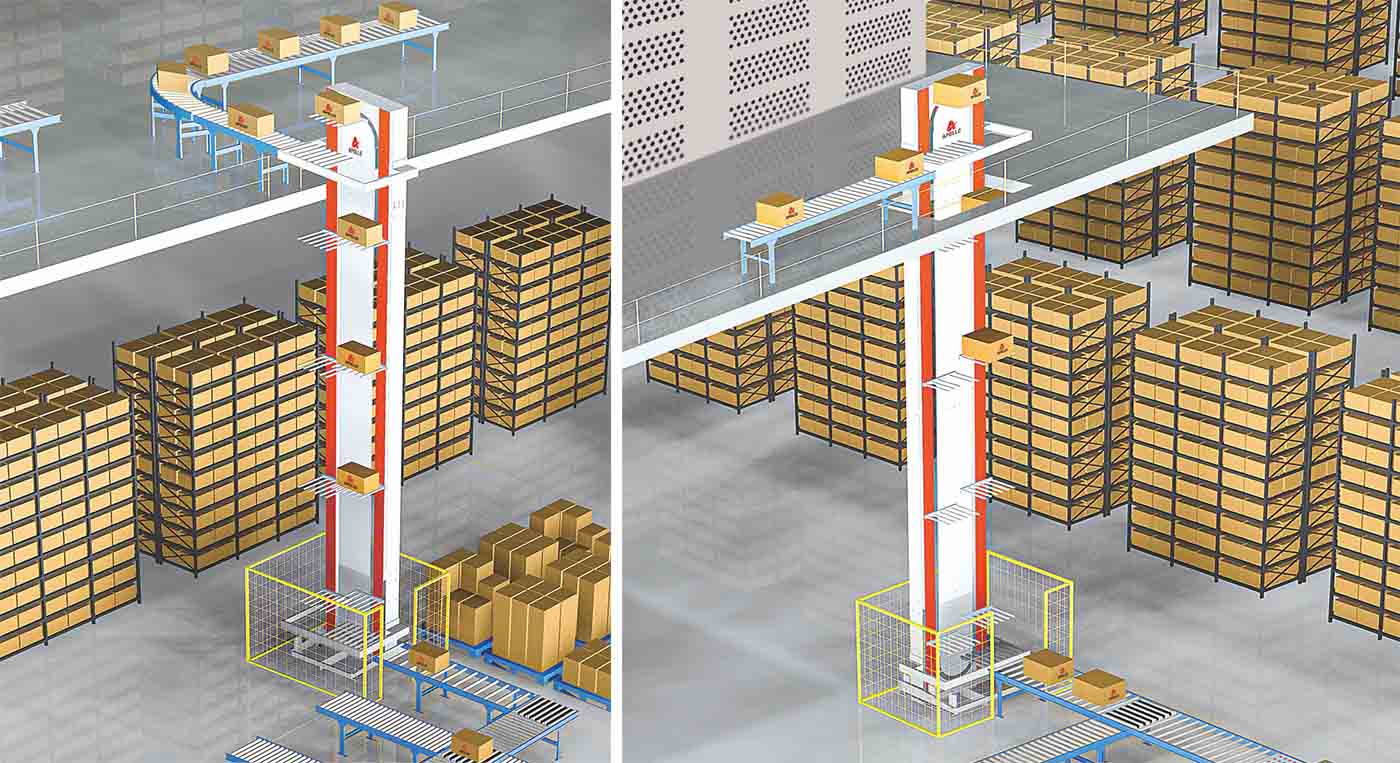 Space Saving Rotative Lifter For Vertical Transfer Between Different Floors4